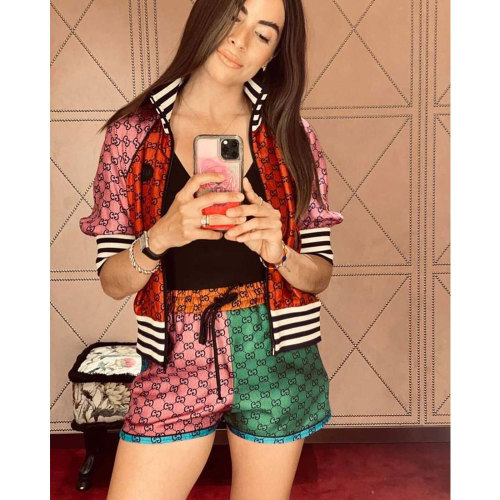 Casual Threaded Print Two Piece Women Set