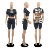 Casual Printed Queen Summer Short Set