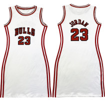 Casual Sleeveless Double-sided Pattern Printed Webbing Basketball Mini Dress