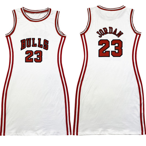Casual Sleeveless Double-sided Pattern Printed Webbing Basketball Mini Dress