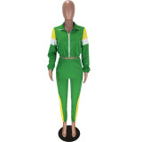 Casual Splicing Sports Two Piece Pant Set