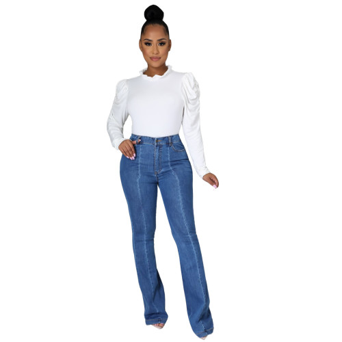 Casual Stitching Contrast Jeans