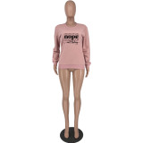 Women Loose Offset Pyrography Sweatshirt