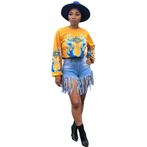 Casual Printed Long Sleeve Sweatshirt