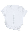 White Pullover Hot Drill Short Sleeve Tees