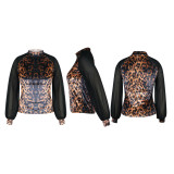 Casual Womens Tops Fashion Summer Leopard Print Long Sleeve Women Chiffon Blouse Shirt