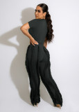 Spring Summer Ladies Suit Tassel Fashion Sportswear Pant Set