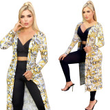 Women's Rich Casual Printed Long Cardigan Swing Dress
