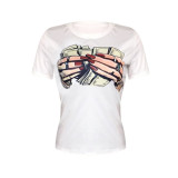 Polyester O Neck Short Sleeve Character Slim fit Solid Tees & T-shirts