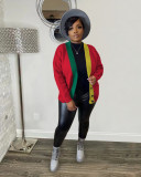 Women's Casual Colorblock Cropped Knit Cardigan Sweaters