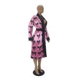 Print Kimono Robes Outerwear For Women