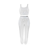 Solid Color Double-layer Sports Vest and Trousers