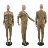 Womens Zip Up Tracksuit Set 2PCS Sports Outfits Long Sleeve Top And Bodycon Pants
