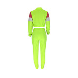 Casual Splicing Sports Two Piece Pant Set