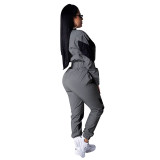 Contrast Color Windbreaker Jogger Pants
