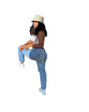 Eyelet Bandages Jeans
