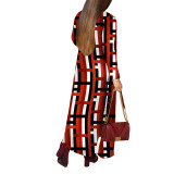 Geometric Print Long Cardigan