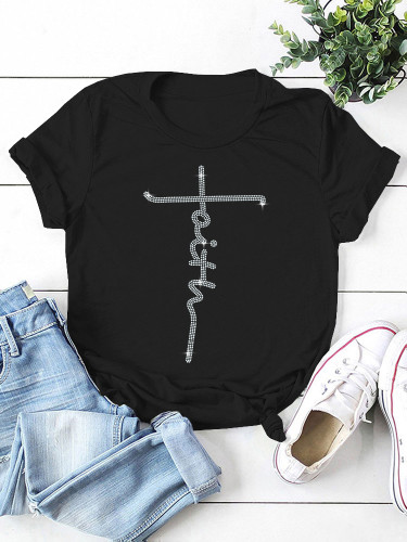 Black Pullover Hot Drill Short Sleeve Tees