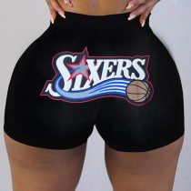 Womens Tight Pattern Printed Yoga Shorts