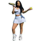 Casual Positioning Offset Printing Vest and Culottes Two Piece Set