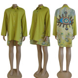 Fashion Loose Printed Ladies Shirt