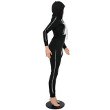 Casual Hoodie Patch Two Piece Set