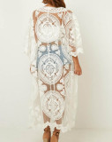 Mesh Embroidered Beach Cardigan
