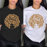 Summer Women's Clothing Casual Round Neck Pullover Printed Tees