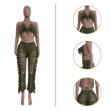 Knitted Tassel Sexy Two Piece Beach Outfits for Women Swimsuit Summer Vacation Matching Sets