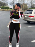 Casual Letter Print Two Piece Outfits