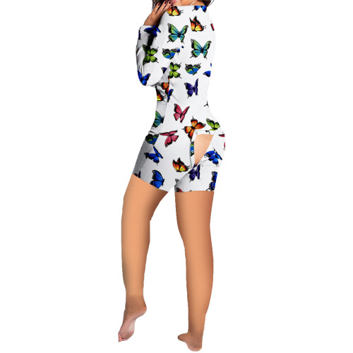 Sexy Pattern Printed Home Shorts Romper