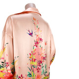 Casual Buttons Reflective Gradient Contrast Print Long Shirt