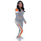 Casual Splicing Sports Two Piece Pant Set