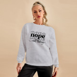 Women Loose Offset Pyrography Sweatshirt
