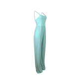 Women Solid Sling Pocket Straight Leg Jumpsuit