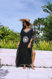 Summer V Neck Embroidered Beach Dress