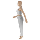 Solid Color Double-layer Sports Vest and Trousers
