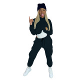Solid Color Multi Pocket Hoodie Sports Pant Set