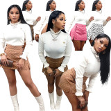 Fashion Printed Letter Sexy Mini Skirt