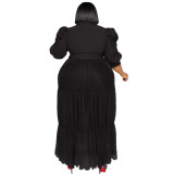Sexy Perspective Mesh Long Dress with Belt