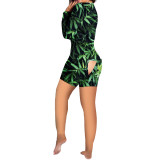 Sexy Pattern Printed Home Shorts Romper
