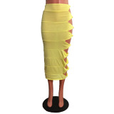 Hollow Knotted Long Beach Skirt