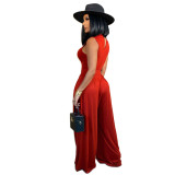 Solid Color Flared Straight Leg Trousers