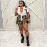 Summer Cross Leather Embroidery Hollow Bandage Shirt