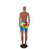 Casual Tie-dye Bandage Halter Jumpsuit