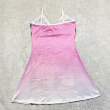 Sexy Loungewear Summer Cartoon Pattern Printed Spaghetti Strap Homewear Dress