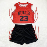Two-Piece Double-sided Pattern Printed Sleeveless Bandage Shorts Set