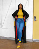 Loose Knit Cardigan Fringed Long Sweater Outwear