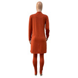 Solid Color Three Piece Vest and Trousers Including Cloak