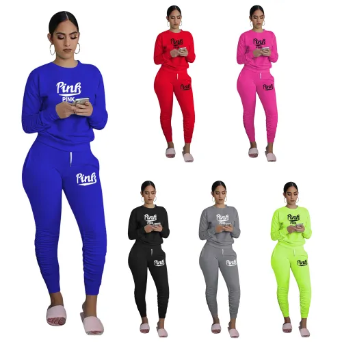 Winter Printed Womens 2 Two Piece Sets Tracksuit Stacked Matching Sets